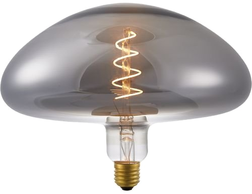 Lampadina a fungo in vetro fumé con filamento LED