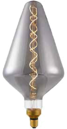 Lampadina a diamante in vetro fumé