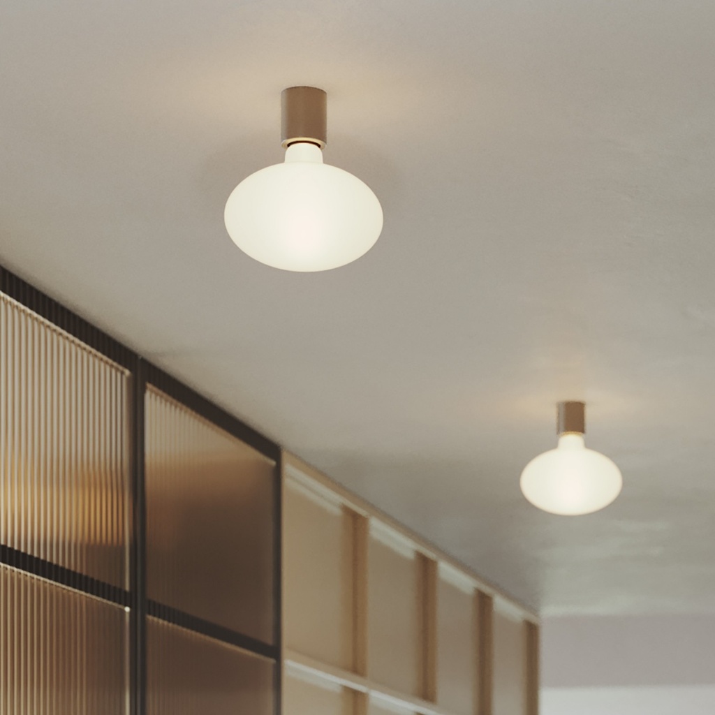 Metal wall lamp with Ellipse porcelain-effect LED bulb – Brushed titanium – photo 3