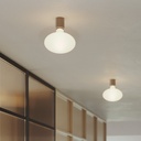 Metal wall lamp with Ellipse porcelain-effect LED bulb – Brushed titanium – photo 3