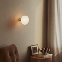 Metal wall lamp with Ellipse porcelain-effect LED bulb – Brushed titanium – photo 4