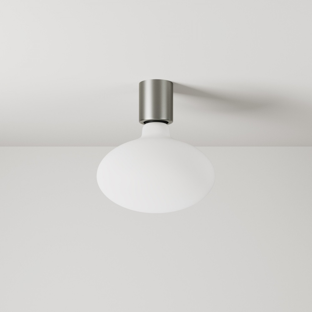 Metal wall lamp with Ellipse porcelain-effect LED bulb – Brushed titanium – photo 5