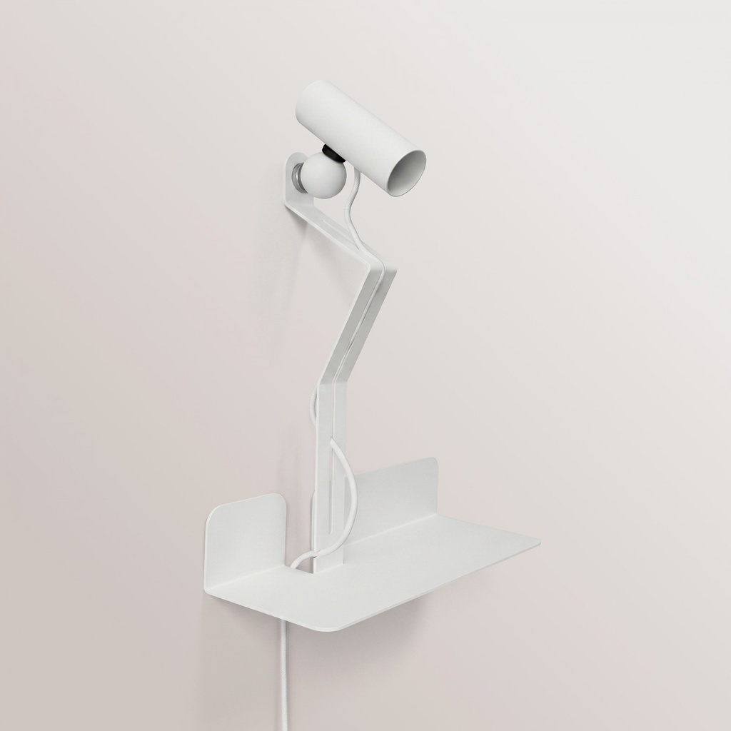 Applique avec étagère et spot magnétique orientable - Murio Tubo – blanc, Européenne (UE) – photo 3