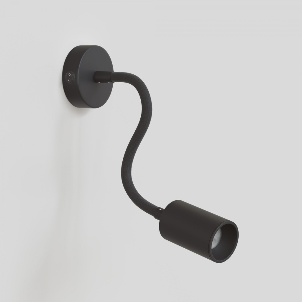 Wall or ceiling lamp with GU10 Bispot spotlight and flex arm – Black, With switch – photo 3