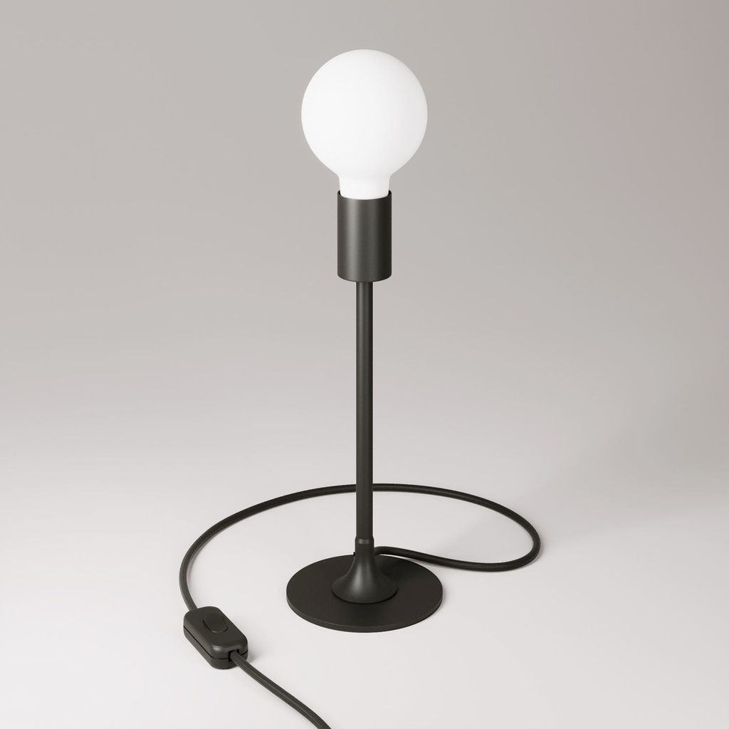 MAG-Y table lamp with round metal base – Without bulb, Black, EU plug – photo 3