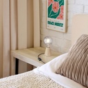 Table lamp with alder base and transparent light bulb – EU plug, RM04 – photo 2