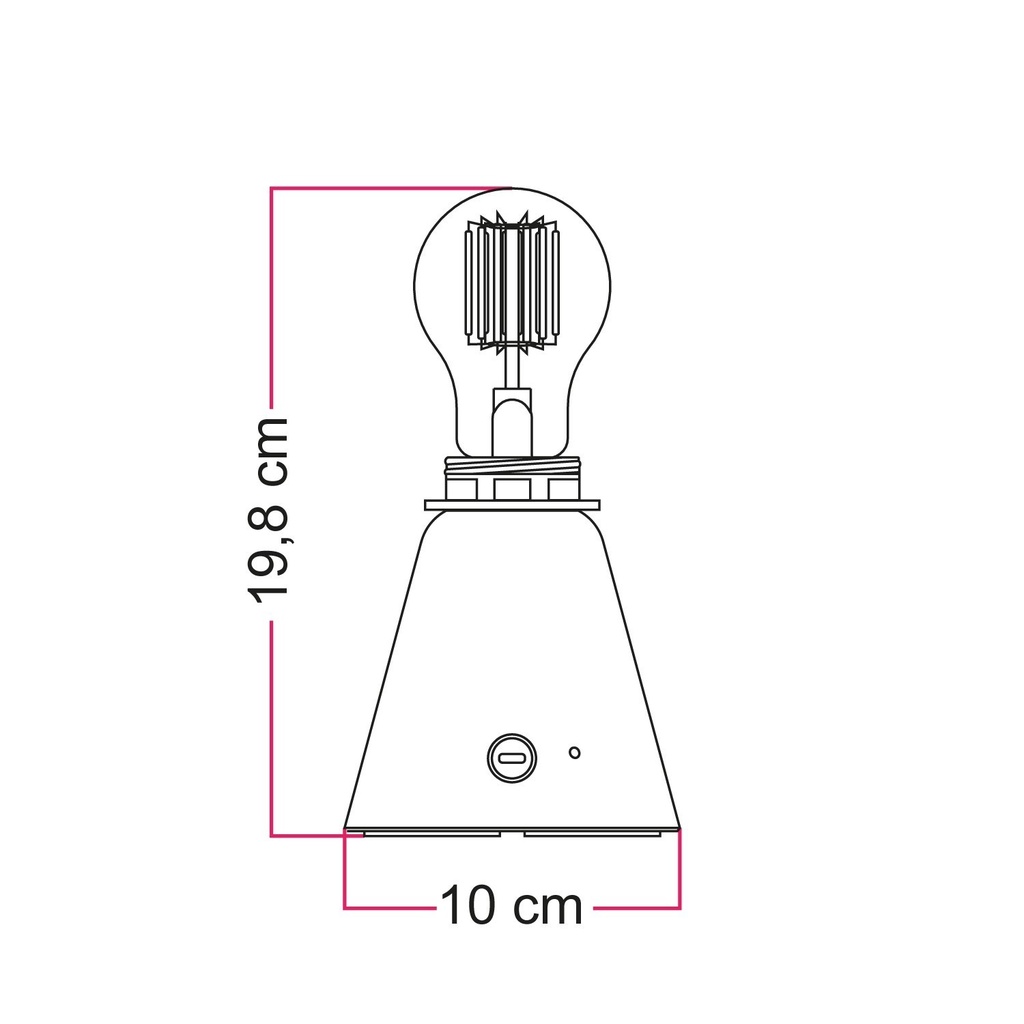 Lampe portable rechargeable Cabless11 avec ampoule goutte et support pour abat-jour – Blanc – photo 4
