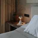 Portable rechargeable lamp Cabless01 with silver half-sphere globe bulb – White – photo 2