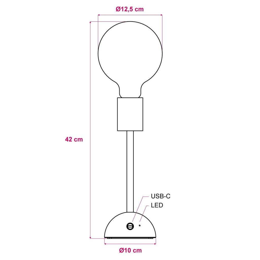 Tragbare, wiederaufladbare Lampe Cabless02 mit G125-Globe-Leuchtmittel – Foto 7