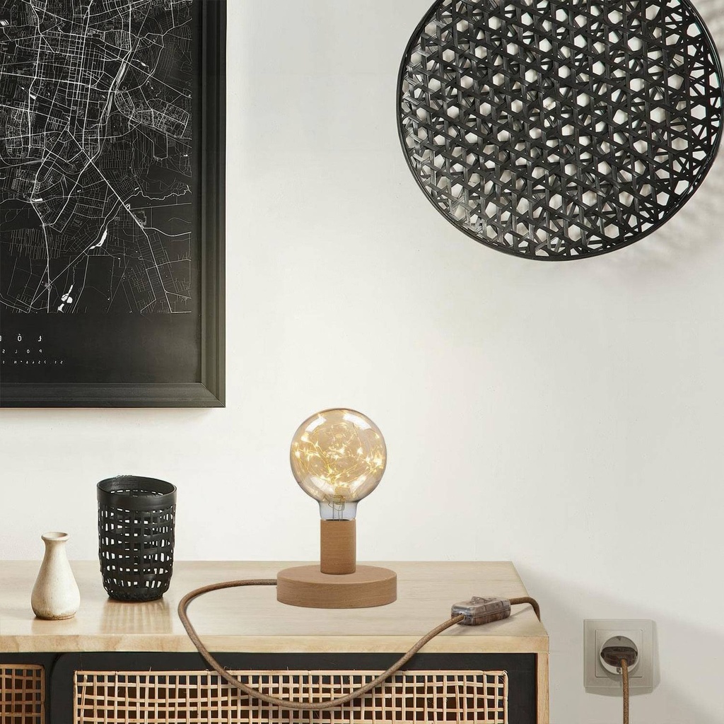 Lampada da tavolo Posaluce Milleluci in legno 1