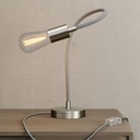 Table Flex lampada da tavolo snodabile a luce diffusa – Senza lampadina, Titanio satinato, Spina EU – foto 2