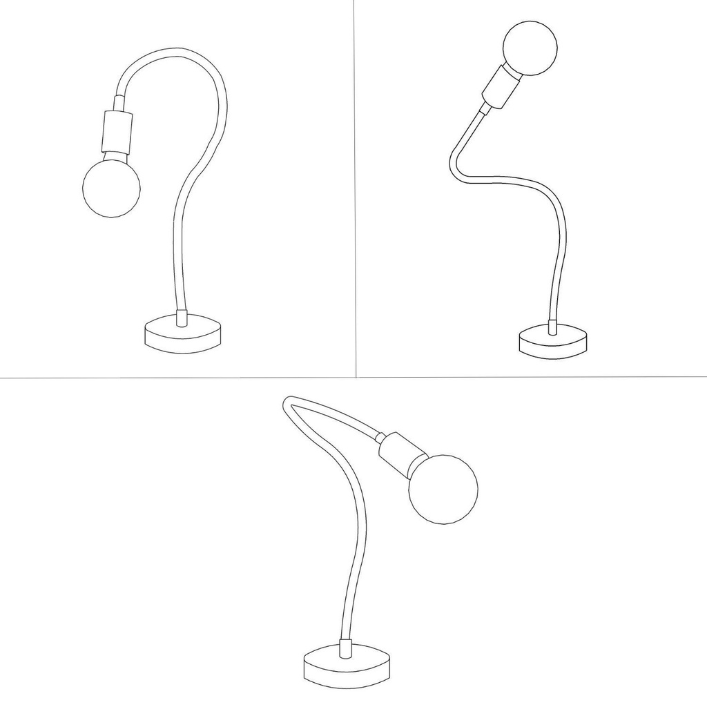 Table Flex lampada da tavolo snodabile a luce diffusa – Senza lampadina, Titanio satinato, Spina EU – foto 5
