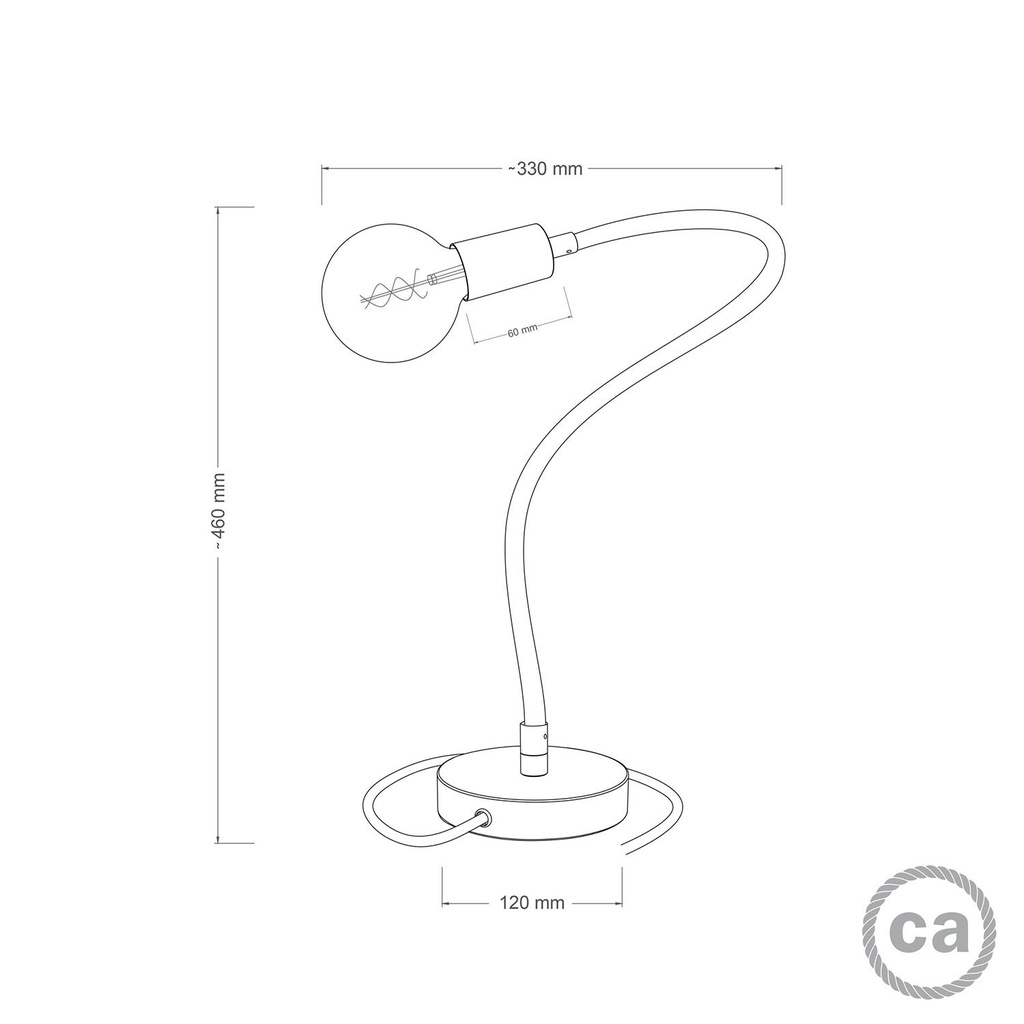 Table Flex lampada da tavolo snodabile a luce diffusa – Senza lampadina, Titanio satinato, Spina EU – foto 6