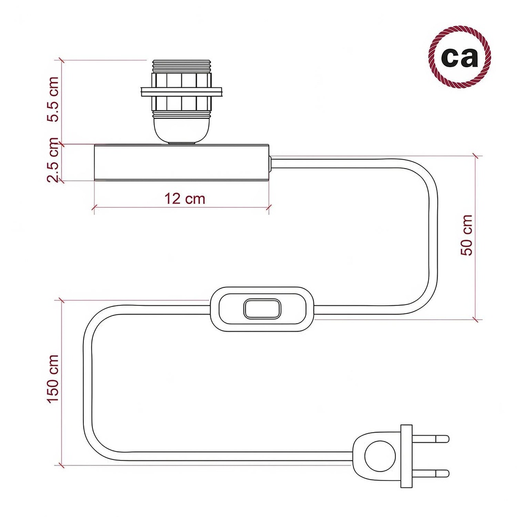 Posaluce für Lampenschirm – Tischleuchte aus Metall – Satintitan, EU – Foto 4