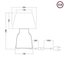 Lampada da tavolo in ceramica Vaso con paralume Impero – Senza lampadina, Nero, Spina EU – foto 4