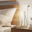Taché Metal table lamp – Without bulb, EU plug, White and light blue with turquoise cable – photo 2