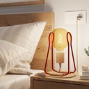 Lampe de table Taché Wood – Sans ampoule, Fiche UE, Rouge avec câble en jute – photo 2