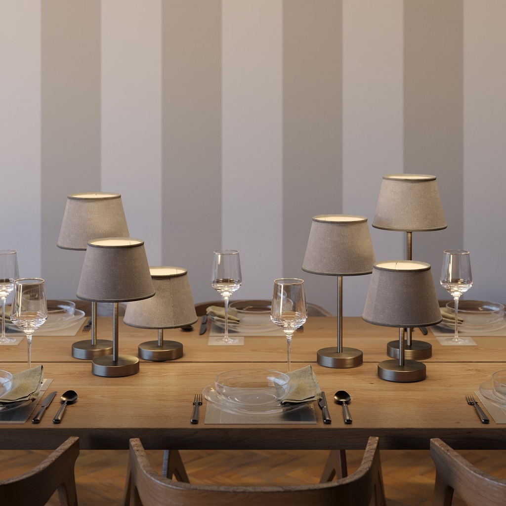 Alzaluce with Impero lampshade, metal table lamp – photo 9