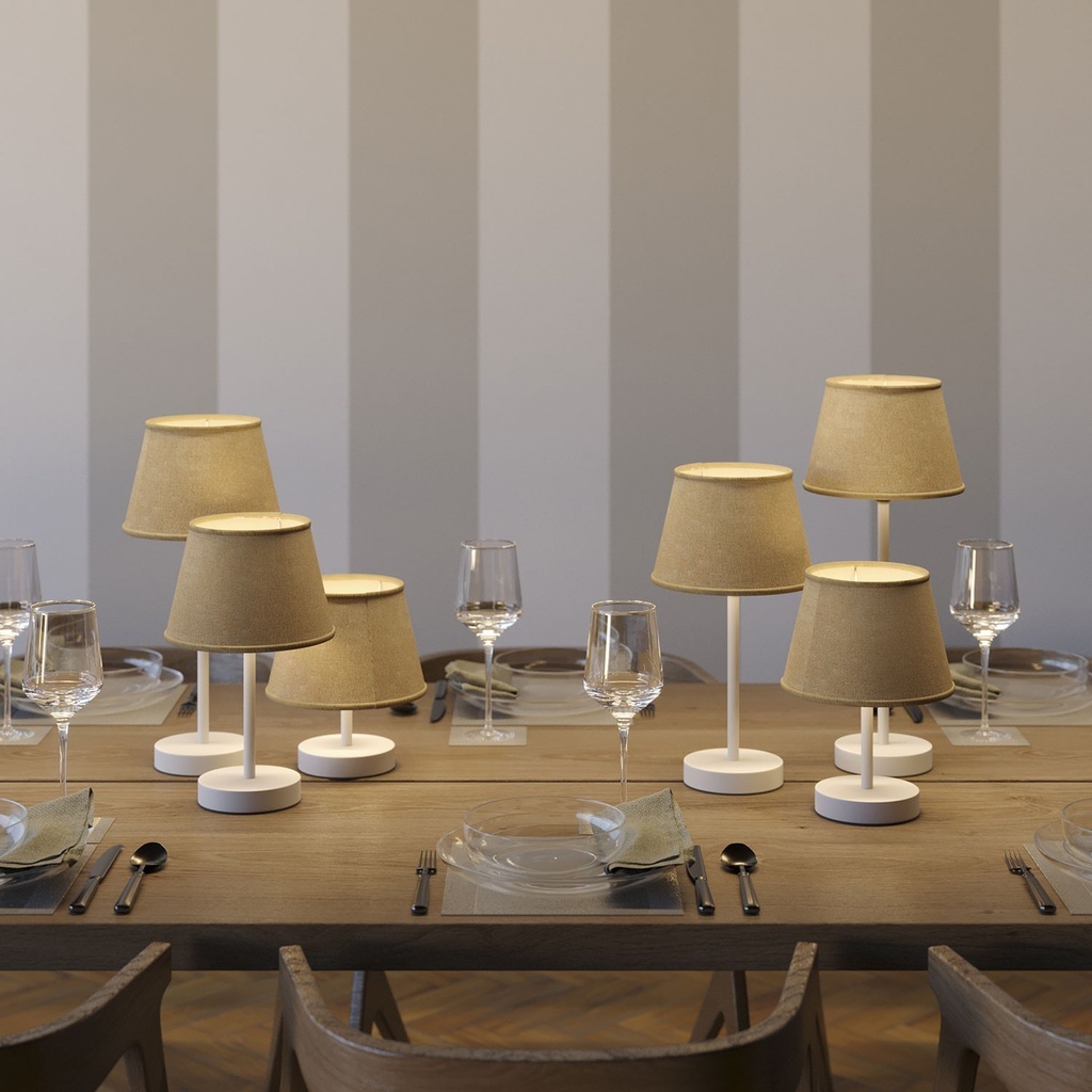 Alzaluce with Impero lampshade, metal table lamp – Matt white with natural jute, EU plug, 10 cm – photo 3