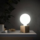 Posaluce Cubetto, lampe de table en bois naturel – Sans ampoule, Fiche UE – photo 2