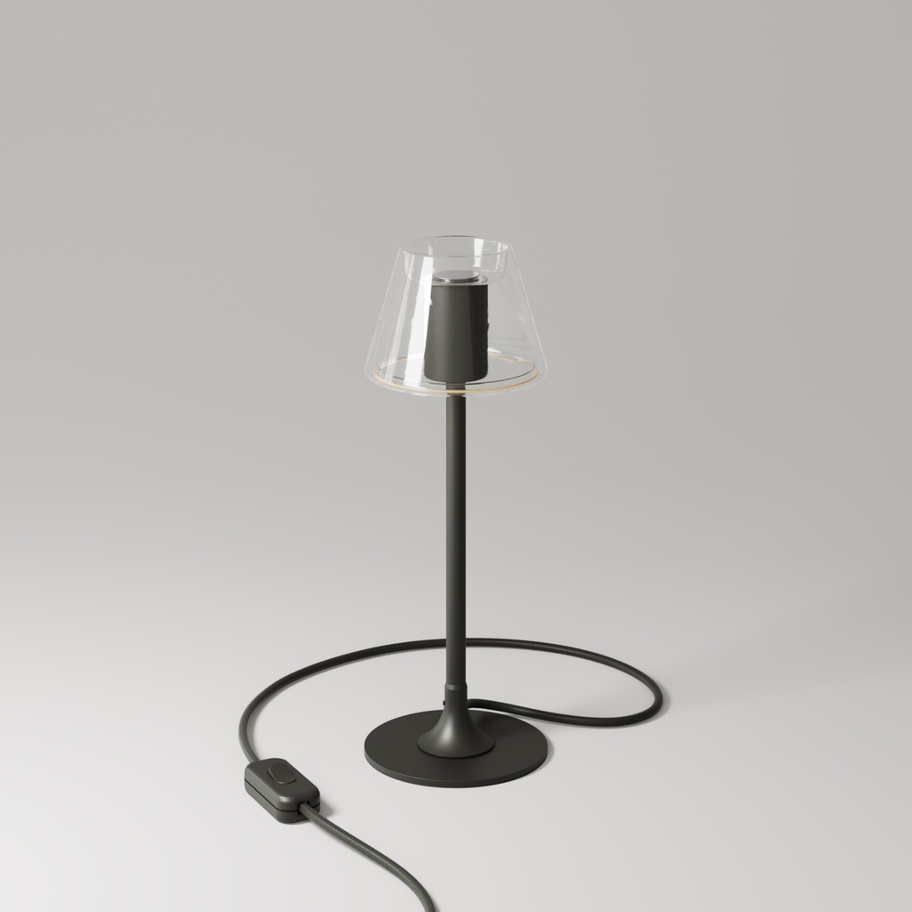 MAG-Y G07 table lamp with round metal base and transparent Ghost Mini Cone bulb – Black – photo 3
