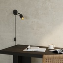 Leuchte mit Stecker und schwenkbarem Arm, GU10 Spotlight Bispot – Schwarz, Europäisch (EU) – Foto 2