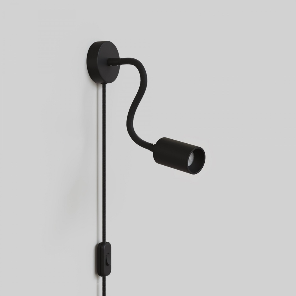 Leuchte mit Stecker und schwenkbarem Arm, GU10 Spotlight Bispot – Schwarz, Europäisch (EU) – Foto 3