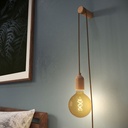 Snake, cablaggio per lampada con portalampada in legno e passacavo Rolé – Senza lampadina, Neutro, Spina EU – foto 3