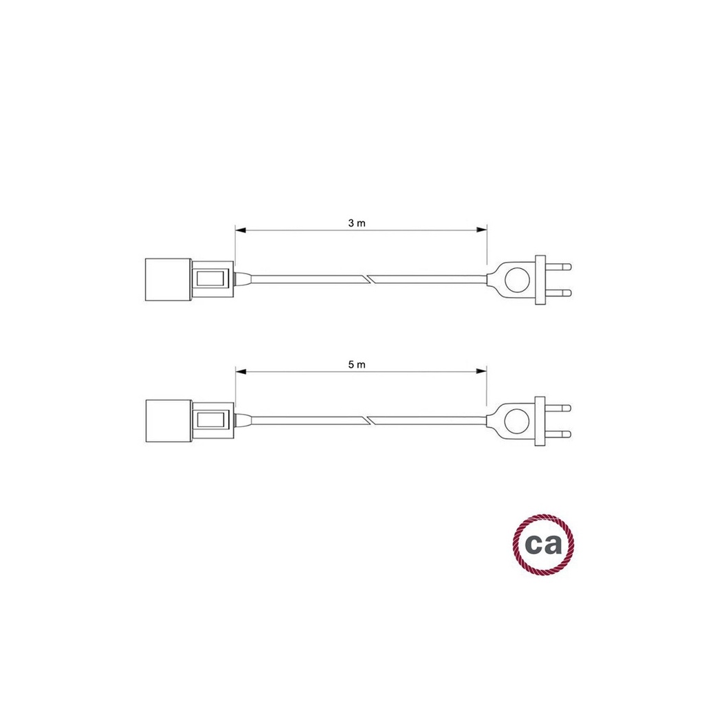 Snake Zig-Zag – Plug-in-Lampe mit Textilkabel im Zig-Zag-Effekt – EU-Stecker, RD71, 3 Meter – Foto 3