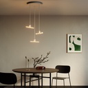 Esse14 suspension lamp with 3 asymmetrical drops with Rose-One, complete with fabric cable and metal finishes – With Matter (on/off), White – photo 2