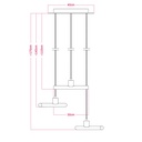 Esse14 suspension lamp with 3 asymmetrical drops with Rose-One, complete with fabric cable and metal finishes – With Matter (on/off), White – photo 5