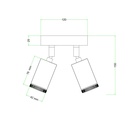 Fermaluce Wandleuchte mit 2 schwenkbaren Mini-Spotlights GU10 – Nein, Schwarz – Foto 6