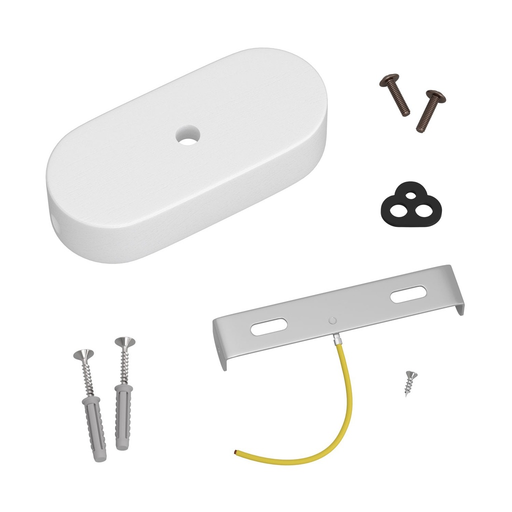Kit rosace ovale en bois – Blanc – photo 3