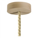 Lampada a sospensione con cordone nautico XL e finiture in legno, lampadina inclusa – Neutro (CLS20) – foto 2