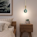 Lampada a sospensione con cordone nautico XL e finiture in legno, lampadina inclusa – Neutro (CLS20) – foto 3