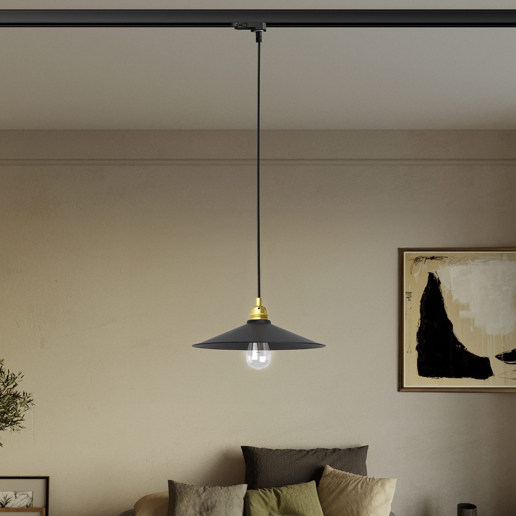 Pendant lamp with Swing shade for tracks – Without bulb, Brass, Powergear – photo 2