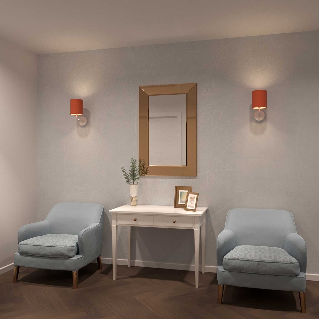 Applique Fermaluce Metal con paralume e prolunga curva 1