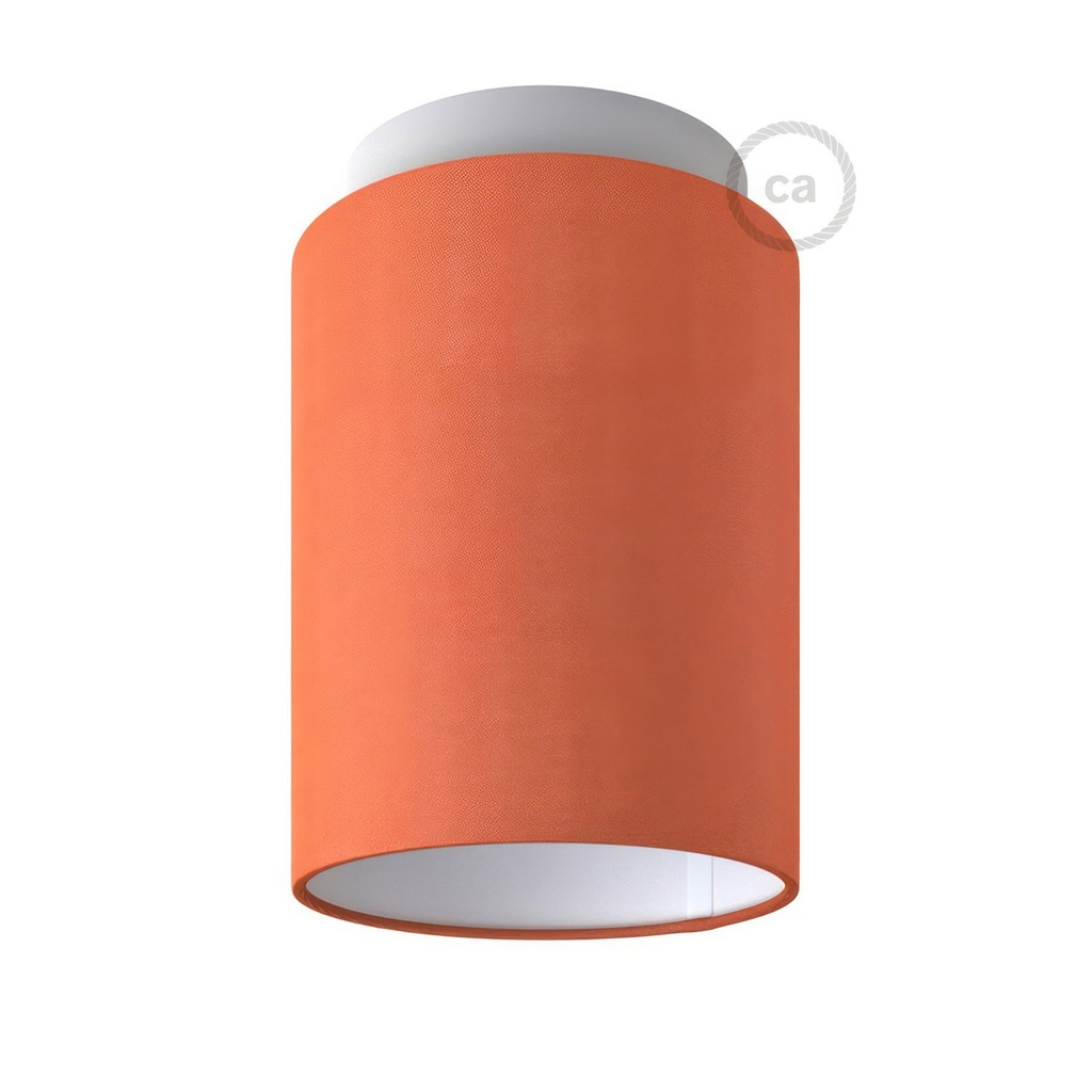 Plafoniera o applique metallica Fermaluce con paralume Cylinder 15cm h18cm – foto 6