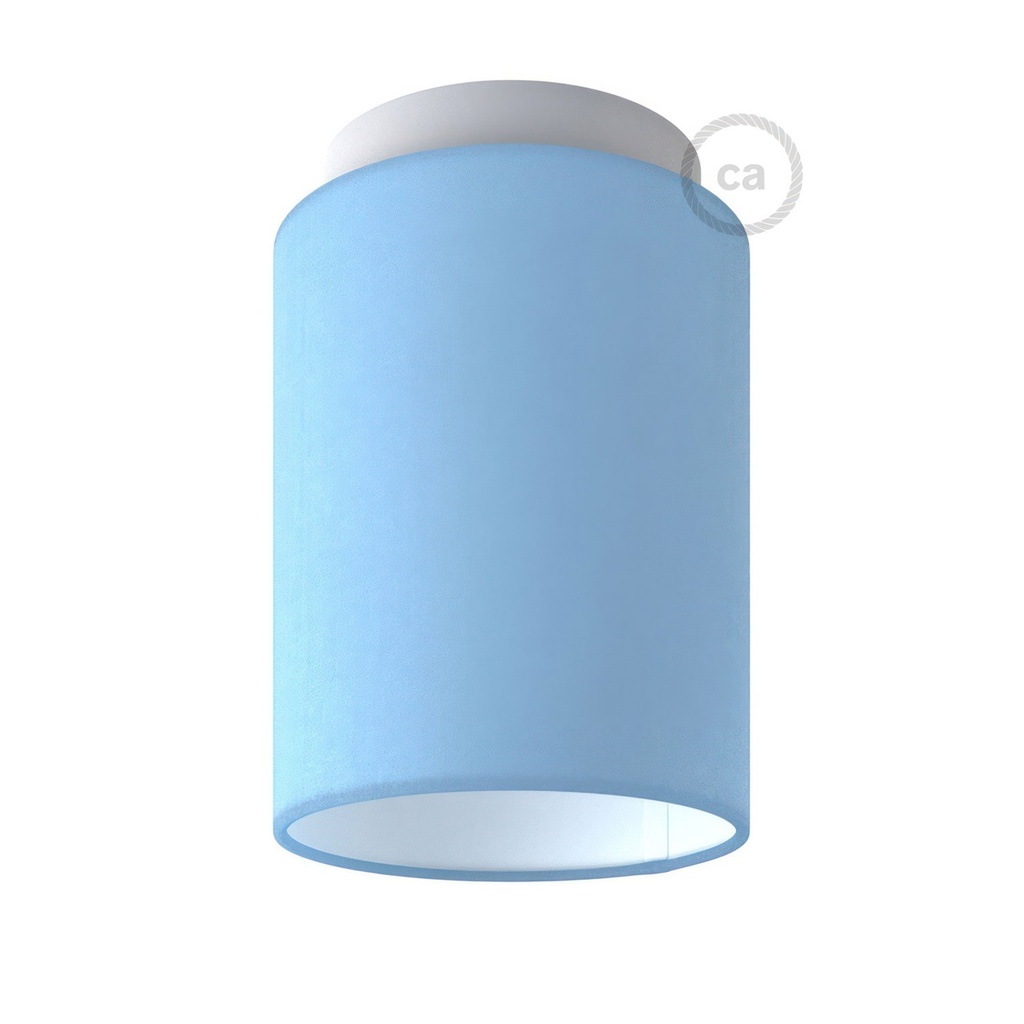 Plafoniera o applique metallica Fermaluce con paralume Cylinder 15cm h18cm – foto 7