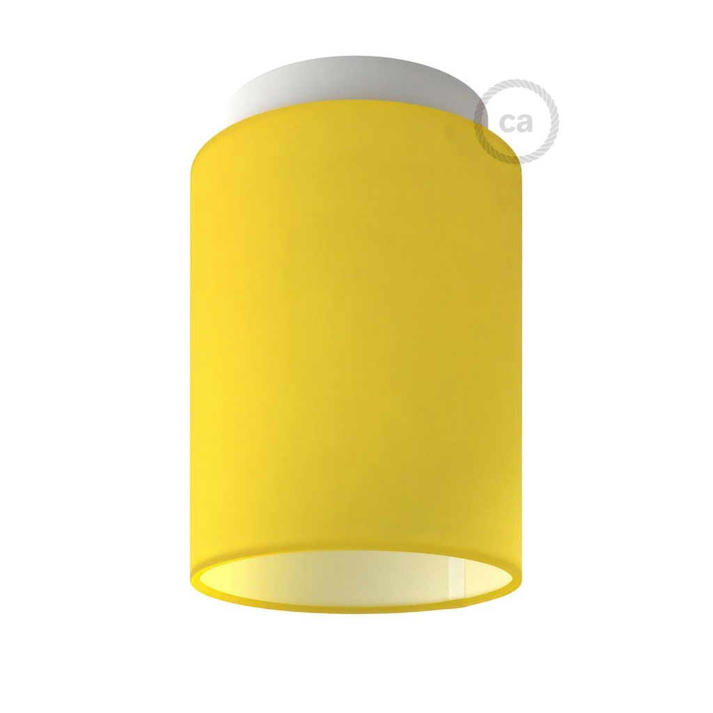 Plafoniera o applique metallica Fermaluce con paralume Cylinder 15cm h18cm – foto 9