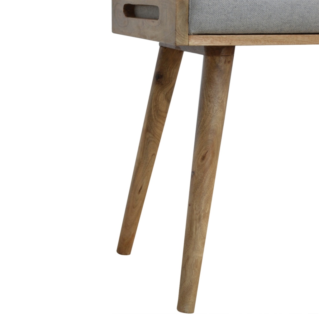 Poggiapiedi stile vassoio in tweed grigio