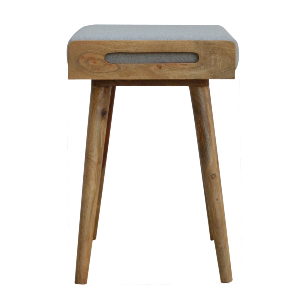 Poggiapiedi stile vassoio in tweed grigio