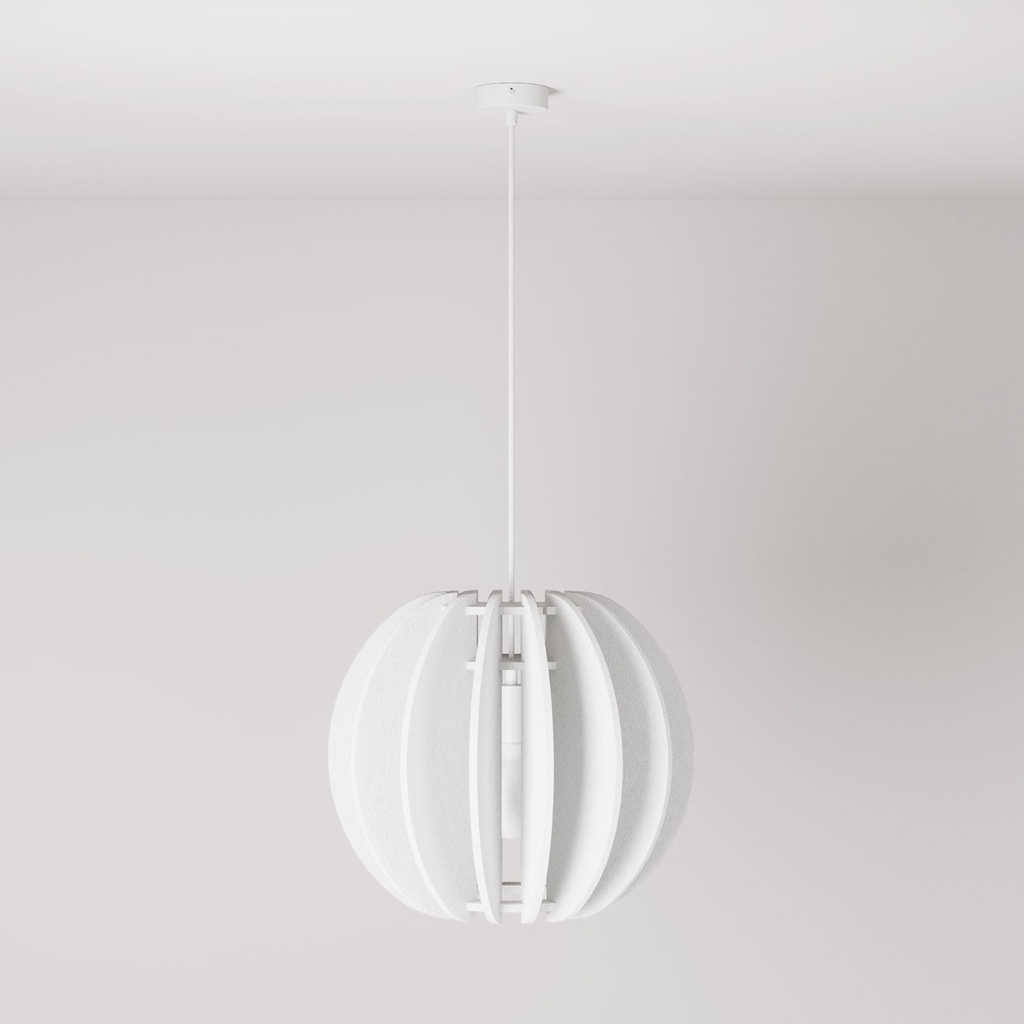 LAMPSHHADE Pendant lamp with elliptical shade – Without bulb, White melange – photo 3