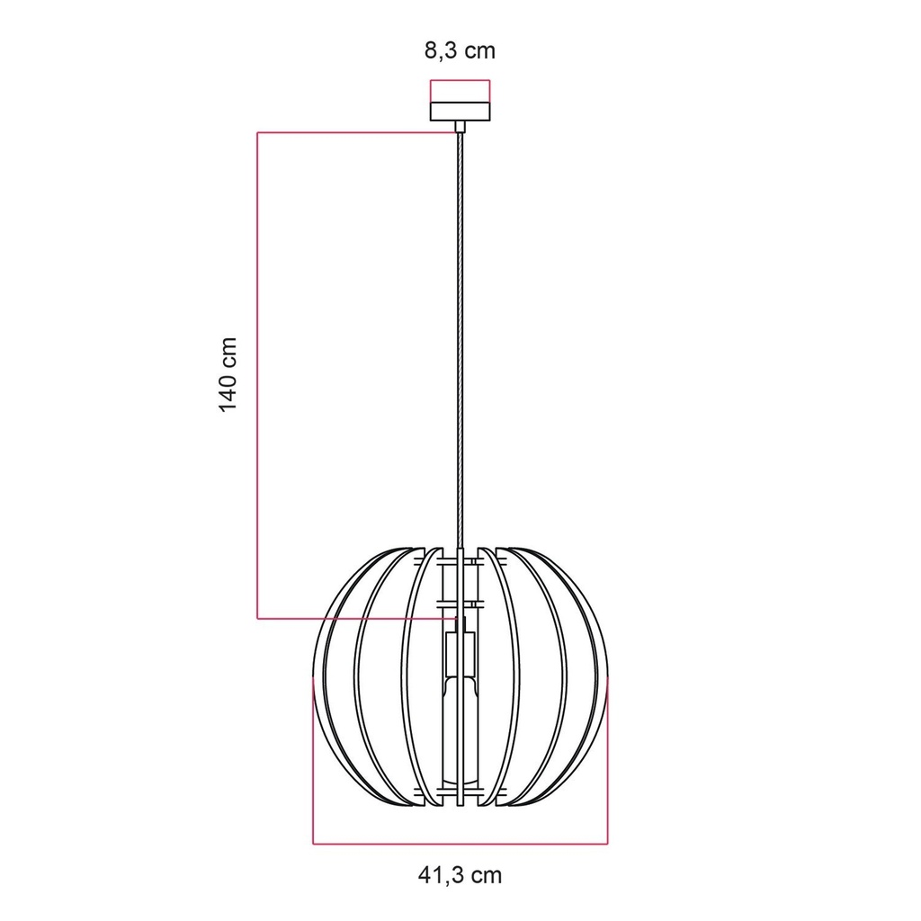 LAMPSHHADE Pendant lamp with elliptical shade – Without bulb, White melange – photo 7