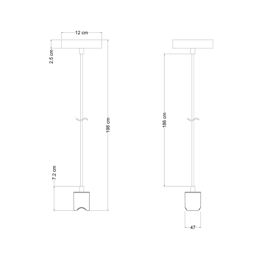 Suspension lamp Esse14 with S14d fitting – Standard, Without bulb, White – photo 6