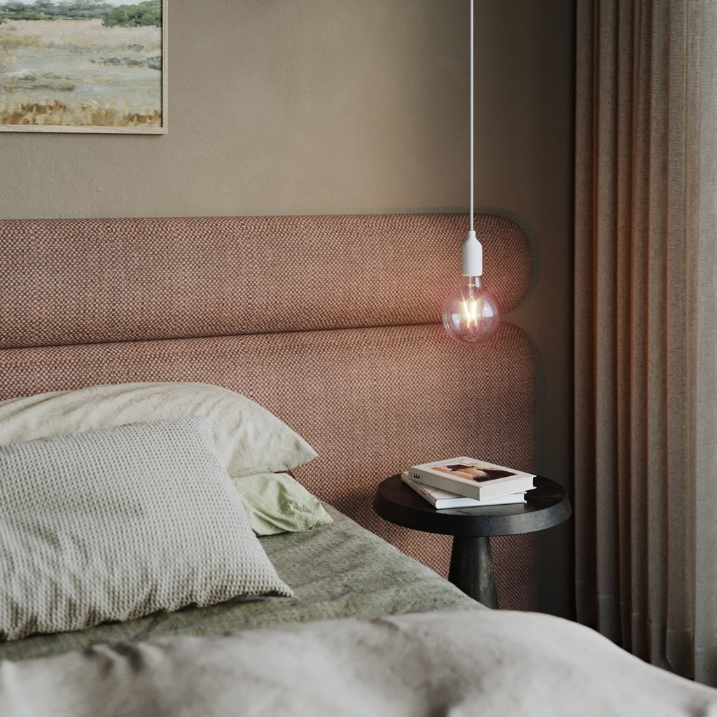 Lampada a sospensione in silicone con cavo tessile 1