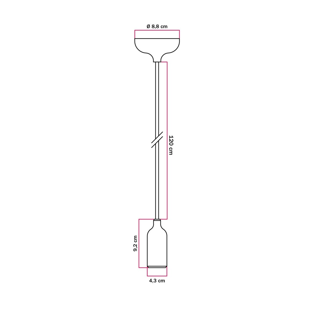 Lampada a sospensione in silicone con cavo tessile – Senza lampadina, Bianco – foto 4