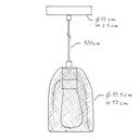 Suspension avec câble textile, abat-jour Ghostbell et détails en métal – Non, Sans ampoule, Blanc – photo 6