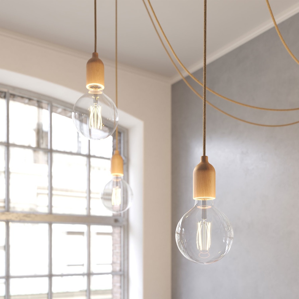 Spider Suspensions multiples 4 chutes avec finitions en bois – Sans ampoule, Neutre – photo 3