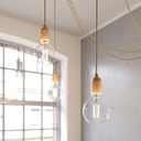 Spider Suspensions multiples 4 chutes avec finitions en bois – Sans ampoule, Neutre – photo 3